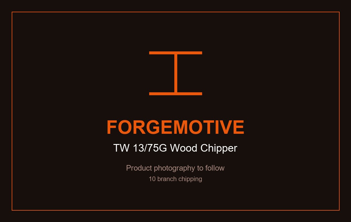 TW 13/75G petrol wood chipper, feeding branch into the hopper
